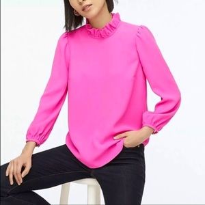 J. Crew Long-sleeve ruffle-neck top